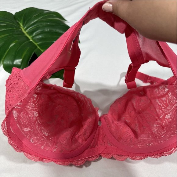 NWT Paramour‎ [ 40H ] Peridot Unlined Lace Bra in Honeysuckle Pink - Picture 14 of 16